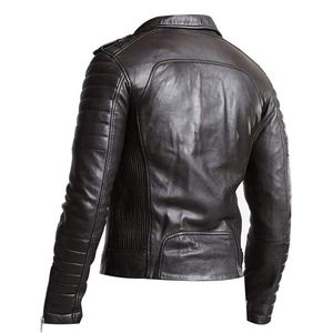 Wholesale High Quality Men's Fashion Leather <b>Jacket</b> Black Color Men New Fashion Street Wear <b>Mandarin</b> <b>Collar</b> Men Leather <b>Jackets</b> - Product Image 2