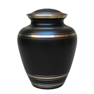 Urna para cenizas de metal de latón de estilo europeo, urna conmemorativa de calidad superior con banda de color plateado brillante para funerales - Product Image 2