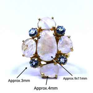 Bague classique de mariage en argent sterling 925 plaqué or avec aquamarine blanche arc-en-ciel - Product Image 5