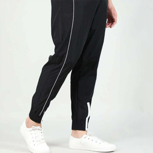 Men's Casual Baggy Jogger Sweatpants Breathable Eco-Friendly Lightweight Anti-Wrinkle OEM <b>Polyester</b> <b>Fiber</b> Mid Waist Drawstring - Product Image 1