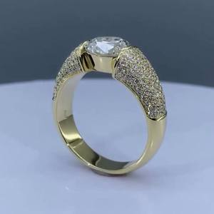 3.00 carat coupe ronde Moissanite diamant pavé ensemble fiançailles mariage hommes bague cadeau pour argent sterling 925 - Product Image 2