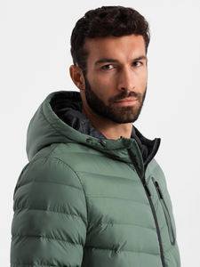 Custom Factory Men's Quilted Sports <b>Jacket</b> with Contrasting Zipper Warm Waterproof Down Puffer <b>Workout</b> Outdoor <b>Jacket</b> for Men - Product Image 3