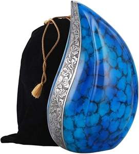 Nuevo aspecto Forma de lágrima Esmalte de metal Urna de cremación Fabricante al por mayor Nuevo diseño Hecho a mano Proveedor de urna de cremación - Product Image 1