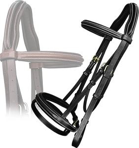 Couronne de soulagement de la pression ronde surélevée douce rembourrée et muserolle avec rênes en caoutchouc - Product Image 6