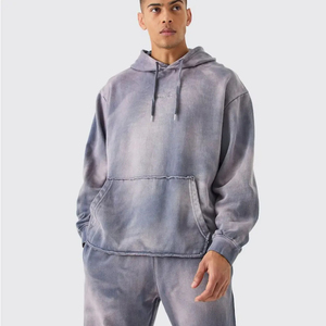 Chándal personalizado para hombre, conjunto de pantalones para correr, sudaderas con capucha y pantalones de chándal informales, chándal de algodón 100% para hombre 2025 - Product Image 3