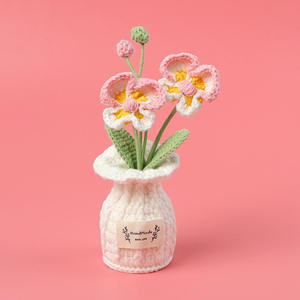Adornos de Flores Inmortales de Orquídea Mariposa de Lana Tejida a Crochet, Ecológicos y Hechos a Mano, Artesanías Textiles Transfronterizas para Niños - Product Image 2