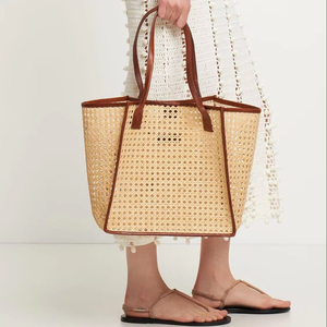 กระเป๋าโท้ทสำหรับใส่ไปทะเลสำหรับผู้หญิงกระเป๋าสะพายไหล่ผ้าคอตตอนมีหูจับสองเส้นทำจากเวียดนาม - Product Image 1