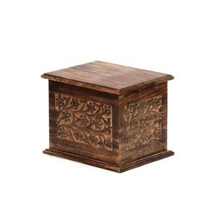 Pour urne en bois de mangue pour les cendres humaines Boîte d'urne de crémation dédiée à maman papa et à ses proches Cercueil et urne élégants pour animaux de compagnie - Product Image 1