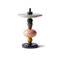 Table d'appoint ronde pliable moderne de haute qualité avec plateau en aluminium et support thermolaqué pour l'ameublement de la maison dans le salon et la chambre