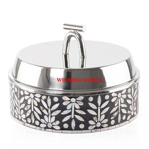 Juego de Dos Ollas Calientes de Acero Inoxidable, Diseño Personalizado, Hechas a Mano, Cazuela Clásica, Elegante y Lujosa, Calentador de Alimentos de Metal - Product Image 5
