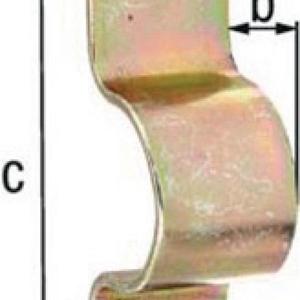 1 Pieza Abrazadera para Tubo de Acero Crudo Galvanizado Amarillo GAH de 25x32x107mm y 1/4 Pulgada de Diámetro para Cercas, Enrejados y Puertas - Product Image 1