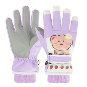 Guantes de esquí para niños de alta calidad Guantes de snowboard cálidos para invierno Impermeables y cortavientos hechos de poliéster duradero - Product Image 1