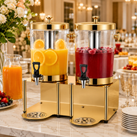 Distributeur de jus de boisson froide en or avec base en acier inoxydable et tube de glace pour buffet, restauration, hôtel, distributeur de boissons 8L 16L