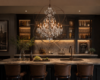 Lustre LED suspendu de style américain vintage créatif pour restaurant et bar, en fer forgé, minimaliste, pour escalier, en forme de globe, E26