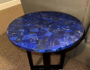 Ágata Azul, Piedra de Sello de Ágata Pulida a Mano, Decoración de Hogar de Lujo, Modelo de Flor Religiosa, Resina de Alta Calidad - Product Image 3