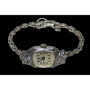 18K e 14K oro bianco Hover per orologio svizzero da donna con 28 diamanti acqua e cinturino impermeabile e quadrante - Product Image 3