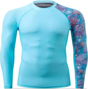 Rashguard léger à manches longues UPF50 respirant, directement de l'usine, avec logo personnalisé, en polyester/nylon, vêtements de sport - Product Image 1