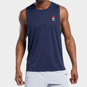 Camiseta sin mangas personalizada para gimnasio para hombre, 100% algodón, tejido, informal, de secado rápido, antibolitas para entrenamiento y correr - Product Image 3