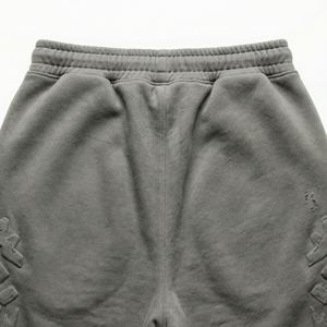 Shorts en molleton de coton pour hommes, écologiques, anti-UV, imprimés en relief, streetwear, coupe ample, délavés, décontractés, pour la salle de sport, demi-pantalons, vente en gros OEM - Product Image 3