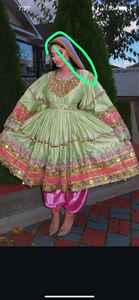 Vestido Afgano Kuchi Vintage de WS International para Niñas, Tela de Lino, Algodón y Seda con Mangas Largas y Bordado - Product Image 2