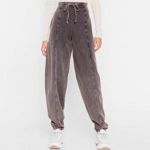 Joggings d'usine avec lavage à l'acide Vente en gros avec lavage à l'acide Pantalons de survêtement unisexes avec lavage à l'acide Pantalons de jogging oversize pour femmes - Product Image 4