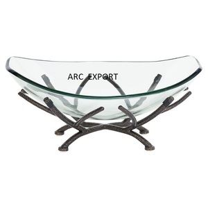 Bol à dattes en bois avec poignées en fer, design antique, couleur marron, bol décoratif élégant, vaisselle moderne, bols de service - Product Image 2