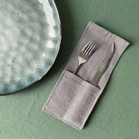 Pochette biodégradable en toile pour couverts, sac de rangement portable pour couteaux, fourchettes et ensembles de couverts, utilisation en extérieur et à la maison