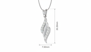 จี้รูปคลื่นสำหรับผู้หญิง ทอง 14K และเพชรแท้ | 0.18 กะรัต |   เครื่องประดับคุณภาพสูง รับสั่งซื้อจำนวนมากและปรับแต่งได้ - Product Image 2