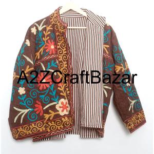 เสื้อแจ็คเก็ตคอตไทรส์ปักมือ ดีไซน์วินเทจ เป็นมิตรกับสิ่งแวดล้อม ระบายอากาศได้ดี แห้งเร็ว ซับในผ้าฝ้าย เหมาะสำหรับฤดูใบไม้ร่วงและฤดูหนาว ใส่ออกงานได้ - Product Image 6