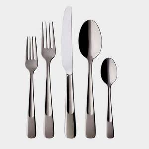 Ensemble de couverts en acier inoxydable écologique poli miroir style vintage plaqué or poignée à pointillés conception de voyage portable pour le dos - Product Image 6