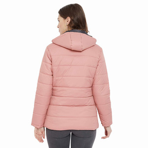 Service OEM Vestes matelassées pour femmes Respirant Rose Couleur Longue Longueur Casual Winter Outwear Capuche Winter Outwear Manteaux - Product Image 2
