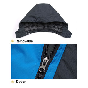 เสื้อแจ็คเก็ตกันลมสำหรับผู้ชาย, เสื้อโค้ทกันหนาวแบบลำลองมีปกตั้งและโลโก้ด้านหน้าผ้าแคนวาสกันน้ำระบายอากาศได้ - Product Image 3