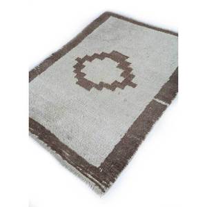 Tapis en laine classique Nuray beige et marron, noué à la main, géométrique, tissage plat 3D pour la maison, la chambre, le couloir, rectangulaire 9x12, Pae-1378 - Product Image 2
