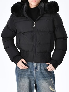 Veste matelassée chaude et écologique pour femme, col amovible, imperméable, manches longues, rembourrage en polyester - Product Image 1