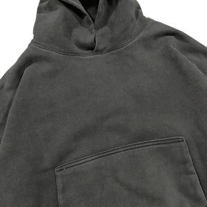 เสื้อฮู้ดกันหนาวแบบมีกระเป๋าหน้า, เสื้อฮู้ดสีดำสำหรับผู้ชายเสื้อกันหนาวลำลองแบบสวมหัวสีพื้นสะอาด - Product Image 3