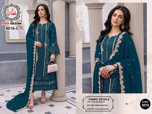 ชุดเดรสแฟนซีชุดซาลวอร์ผ้า Georgette และชุดเดรสแฟนซีพร้อมลำดับงานปักและซัพพลายเออร์งานฝีมือจากอินเดีย - Product Image 4