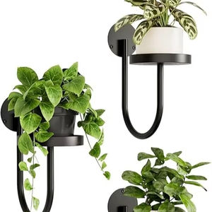 ชุดที่ทันสมัยของกระถางต้นไม้โลหะสีดำ3ใบสำหรับตกแต่งบ้านที่เก๋ไก๋ในร่มสีเขียวตกแต่งบ้านและจัดแสดงจากอินเดีย - Product Image 6