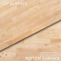 Comptoir de boucher moderne en bois avec joint de doigt pour table en bois avec revêtement UV dessus de bar de restaurant imperméable