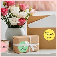 Étiquettes thermiques directes circulaires réutilisables de 2 pouces, rose, vert, marron, jaune, autocollantes, imprimées UV, autocollants multi-usages en rouleau