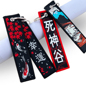 Tùy chỉnh quảng cáo <span class=keywords><strong>Anime</strong></span> đôi bên thêu vải Keychain / Keytag / Keyring - Product Image 5