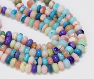 Multi Color Smooth Rondelle Shape Gemstone Beads 7-10mm <b>Top</b> grade products for Jewelry Craft From Rajasthan - Product Image 3