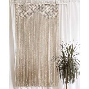 Hermosa Cortina de Pared de Macramé Estilo Boho, Hecha a Mano con Tela de Algodón, para Colgar en el Dormitorio o en Fiestas, Decoración Elegante para Bodas Bohemias - Product Image 2