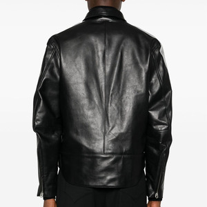 <b>Leather</b> <b>Jacket</b> OEM Custom Design Stand Collar Vintage Zipper <b>Leather</b> <b>Jacket</b> Outdoor Autumn <b>Long</b> Sleeve PU <b>Leather</b> <b>Jacket</b> - Product Image 3