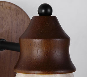 OEM Wabi-Sabi Applique en pierre <span class=keywords><strong>de</strong></span> travertin en bois clair américain rétro naturel jaune Travertin Applique murale à LED <span class=keywords><strong>de</strong></span> chevet chez l'habitant Déco - Product Image 5