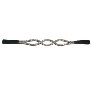 <b>Top</b> Quality Genuine Imported Leather Equestrian Horse Brow Band With Bling <b>Crystals</b> Manufacturer Supplier Saman Exports - Product Image 1