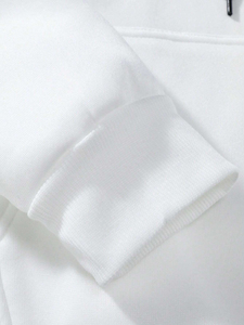 Survêtements blancs en molleton de coton à épaules tombantes surdimensionnés à capuche et pantalons de survêtement ensemble survêtement pour hommes - Product Image 5