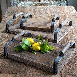 Bandeja de servicio de madera de acacia redonda FARMOUSE práctica para cocina, hogar u Hotel, vajilla de estilo clásico para fiesta o ser de comida - Product Image 3