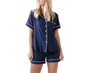 Ensemble de pyjama à manches courtes pour femmes OEM personnalisé Pyjamas confortables Vêtements de détente pour femmes Logo personnalisé Vêtements de nuit deux pièces Ensembles pour femmes - Product Image 2