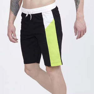 2024 hommes toile coton été Collection Colorblock taille haute séchage rapide respirant vêtements de sport élastique taille fermeture tricoté - Product Image 5