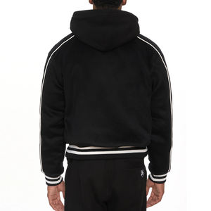 Proveedor OEM, chaquetas universitarias personalizadas, cuello de punto acanalado, botón a presión, Interior suave, ideal para uniformes informales y de equipo - Product Image 4